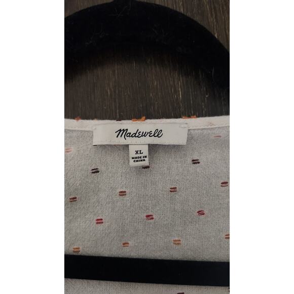 Madewell Peplum Crossover Top in Rainbow Clipdot XL Festival Boho Colorful Light - Picture 3 of 12